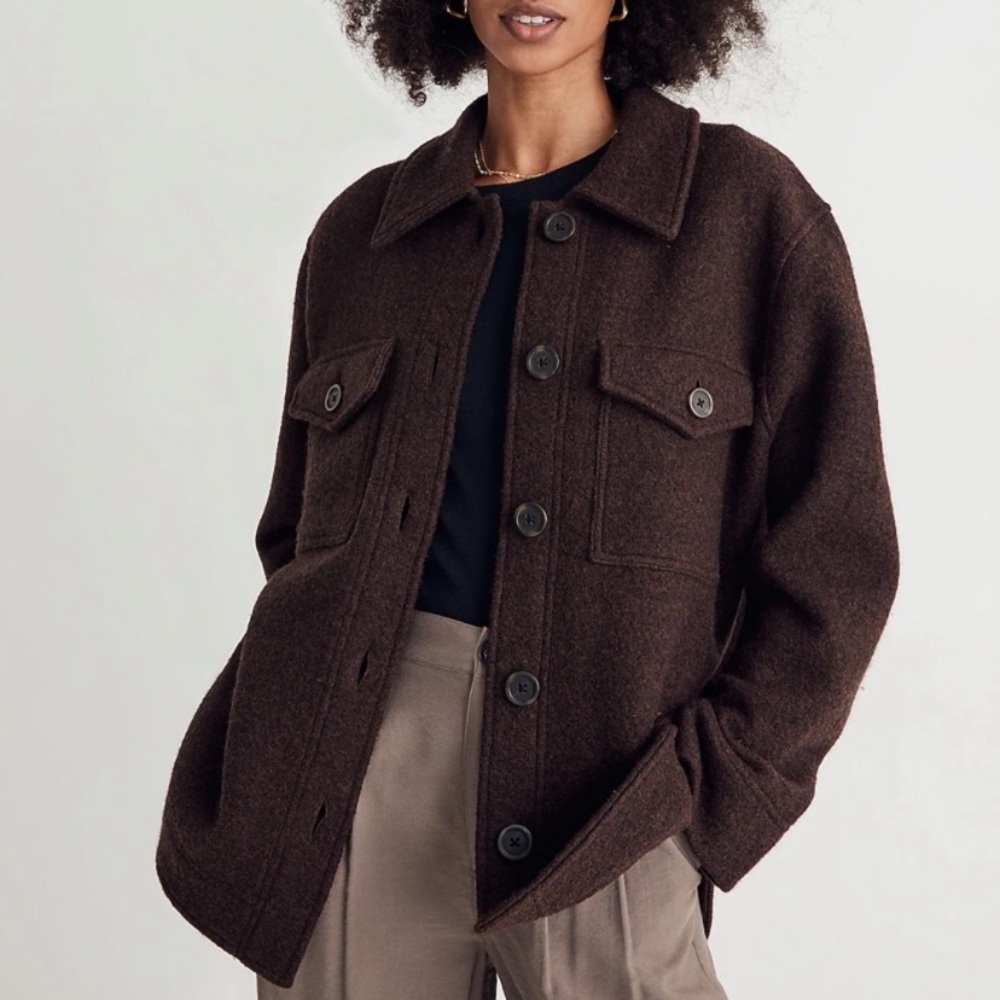 Madewell NWOT Boiled wool shirt-jacket